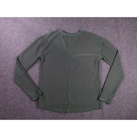 Tek Gear Shirt Men Small Green Waffle Mesh Workout Performance Crewneck Thermal - Picture 9 of 10